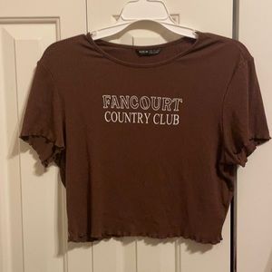 shein XL brown fancourt country club shirt